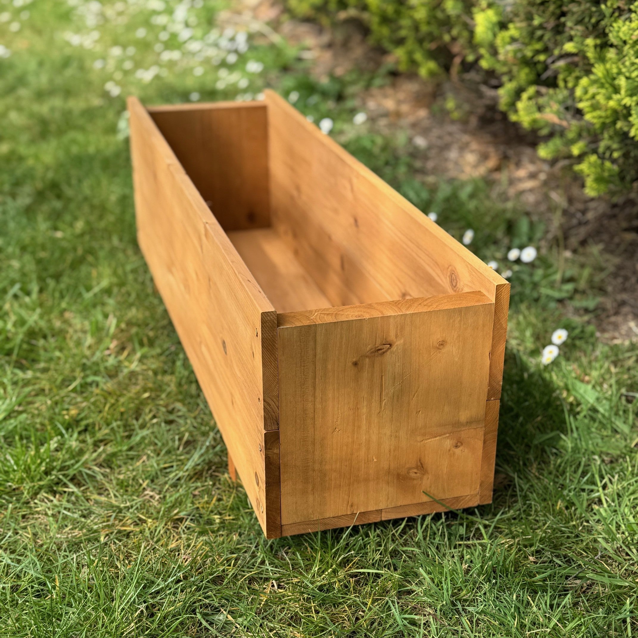 Large Rectangle Wooden Garden Trough Planter