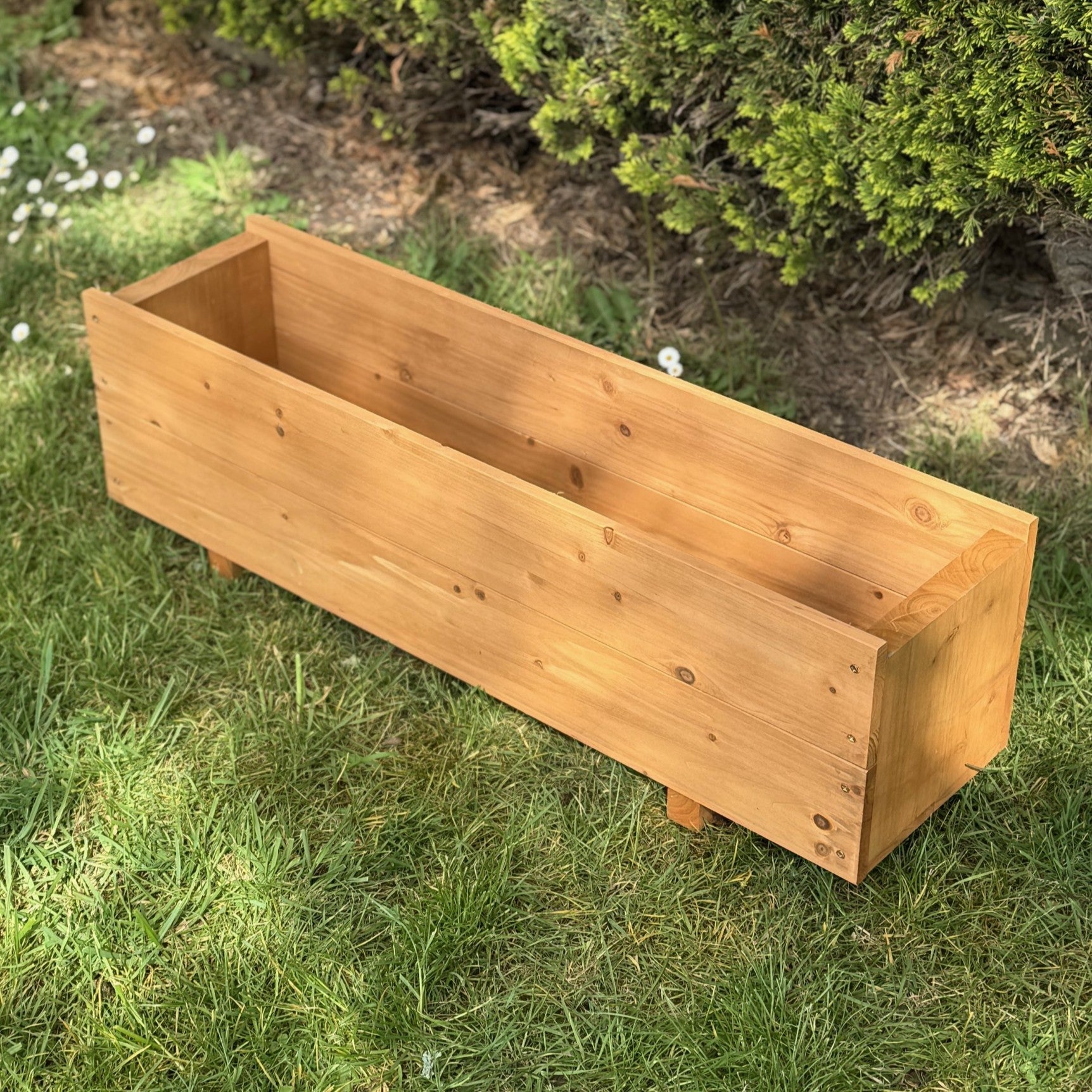 Large Rectangle Wooden Garden Trough Planter