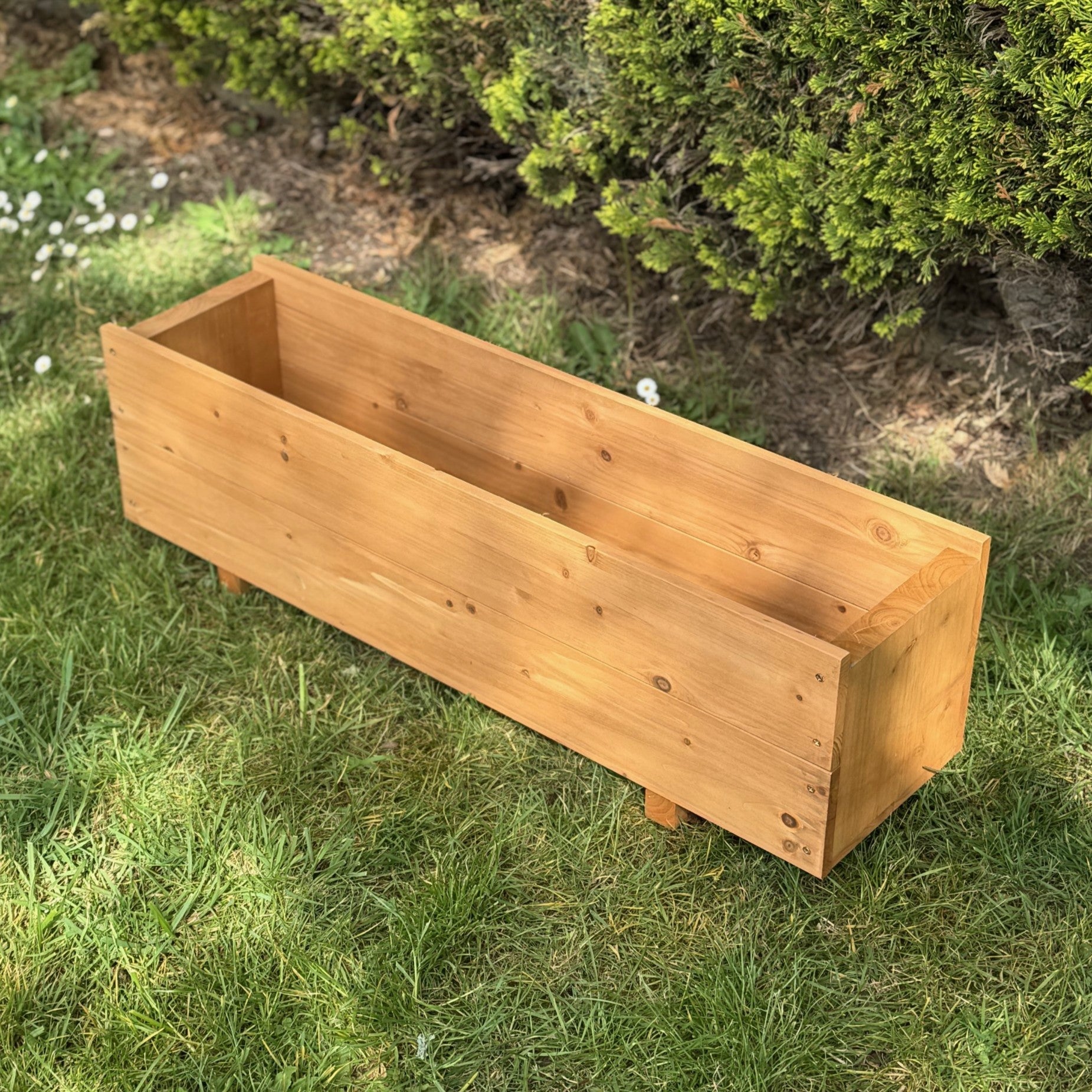 Large Rectangle Wooden Garden Trough Planter