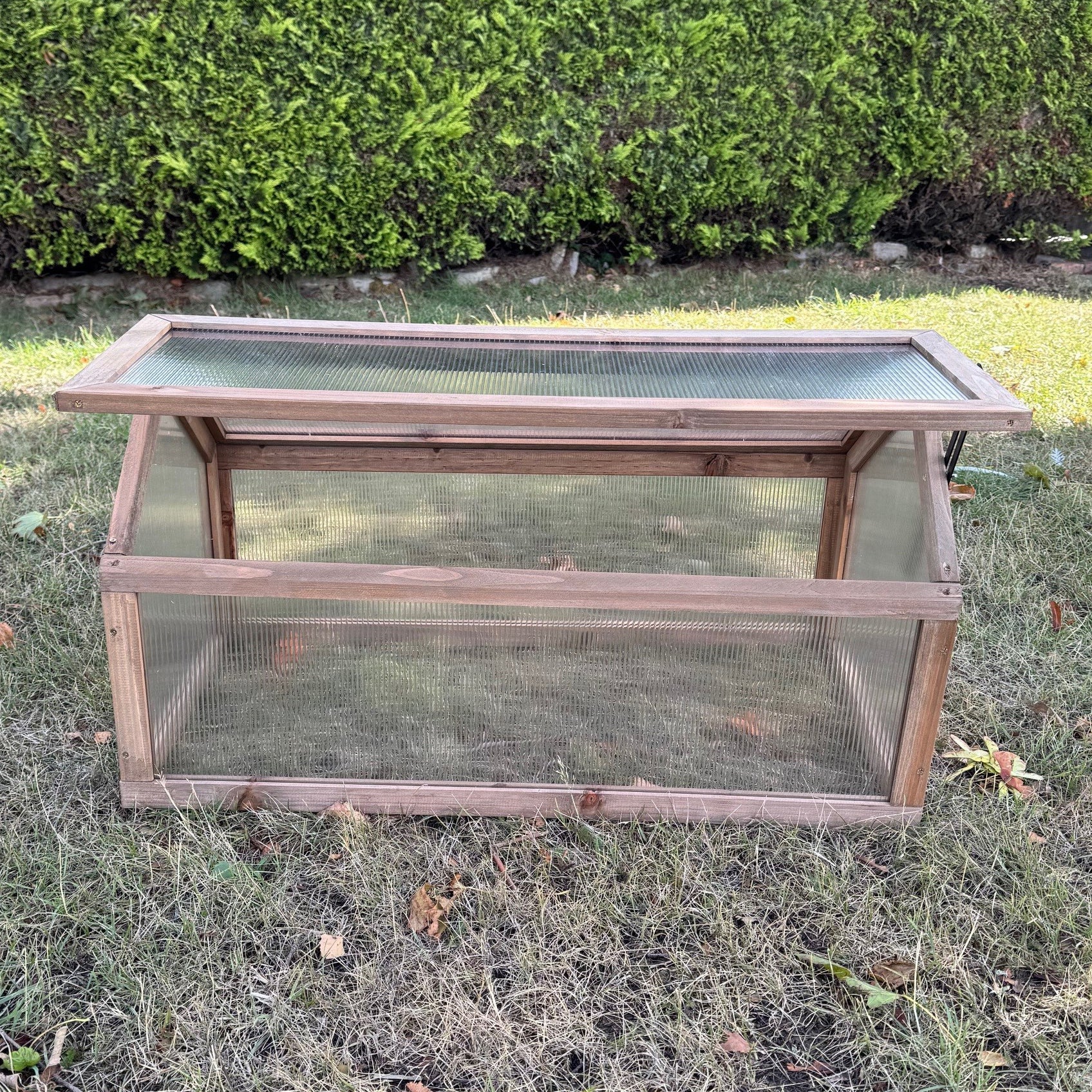 Wooden Framed Polycarbonate Apex Cold Frame & Stand