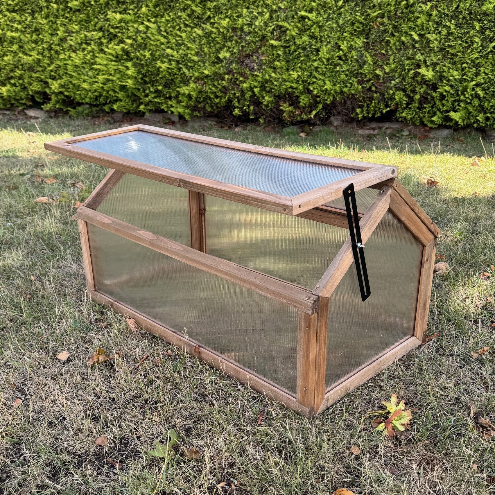 Wooden Framed Polycarbonate Apex Cold Frame & Stand