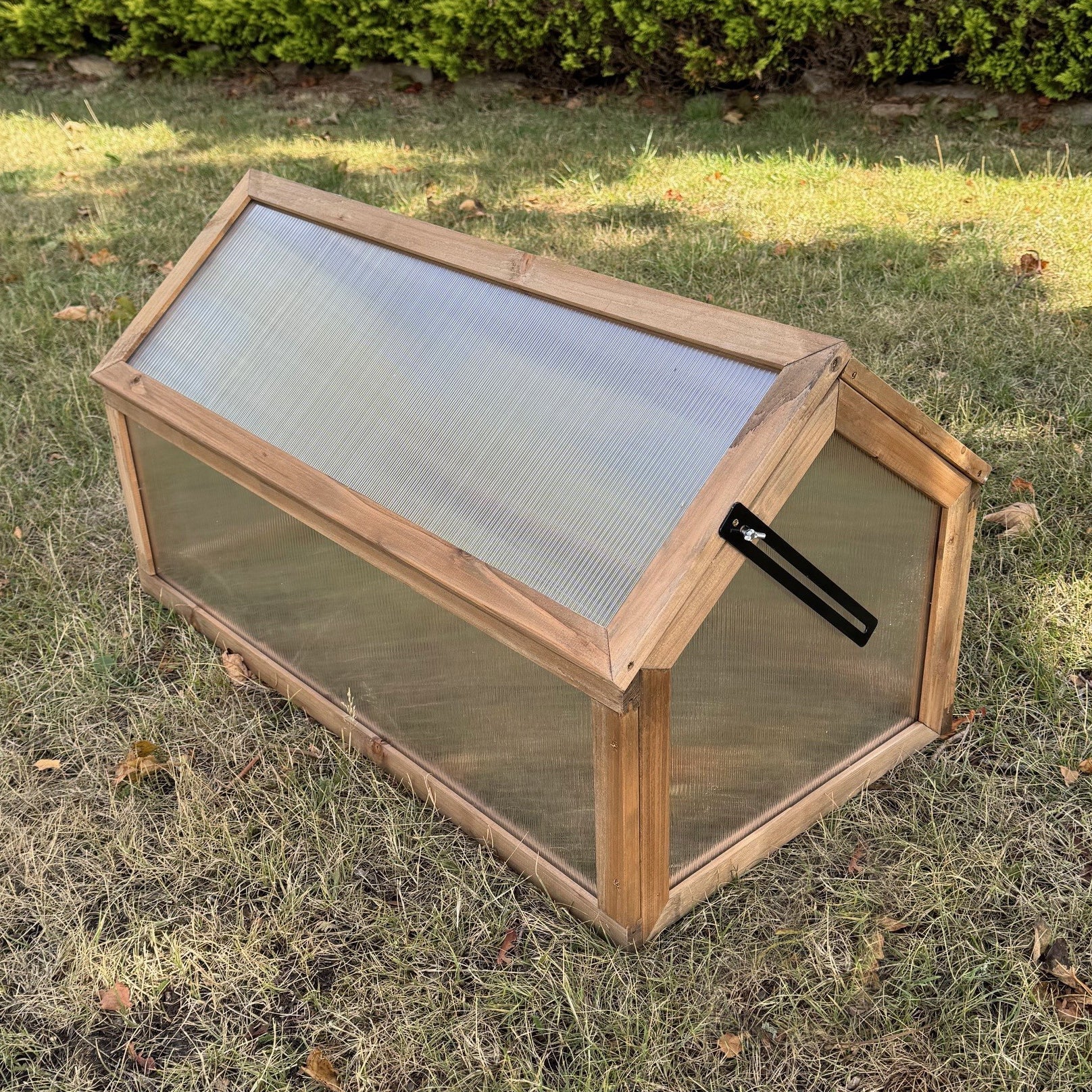 Wooden Framed Polycarbonate Apex Cold Frame & Stand