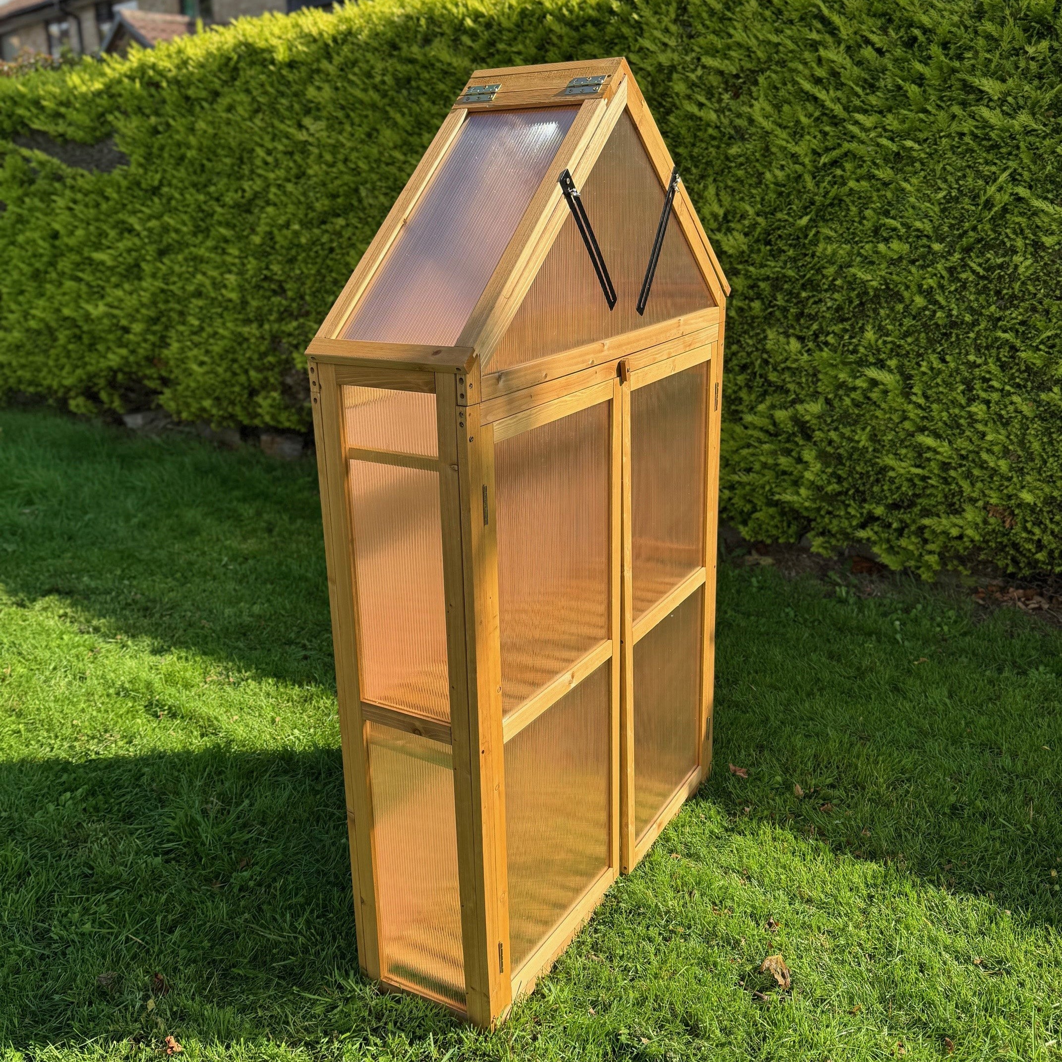 Wooden Framed Polycarbonate Apex Growhouse Mini Greenhouse