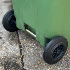 Wheelie Bin Replacement Axle & Wheels Kit with Lid Hinge Pins