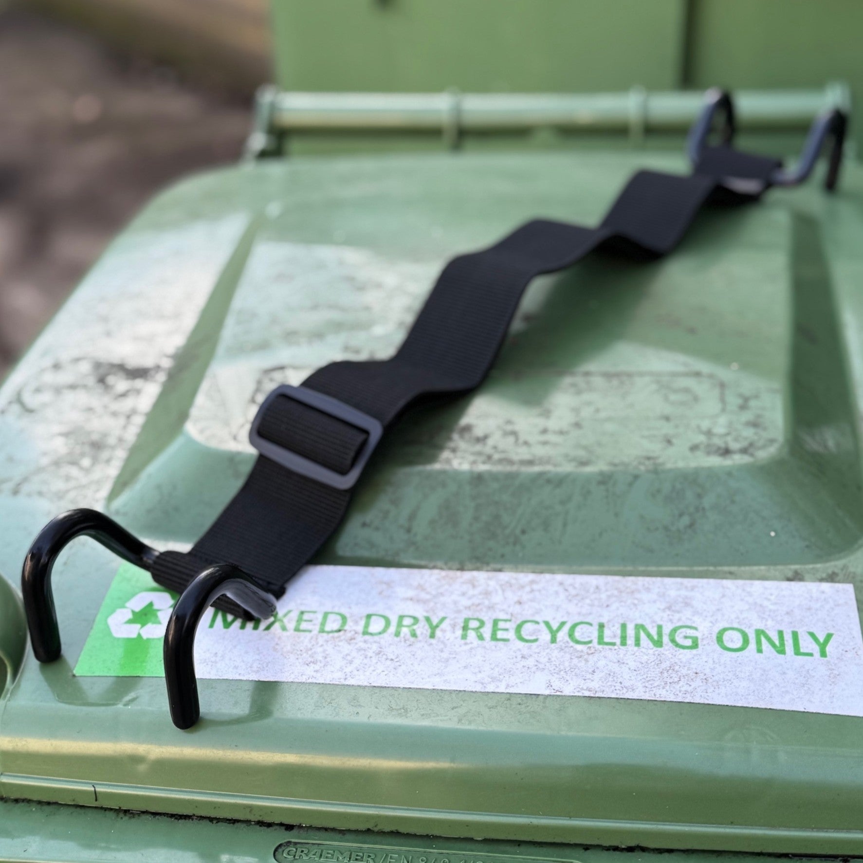 Wheelie Bin Lid Double Claw Security Lock Strap - Pack of 2
