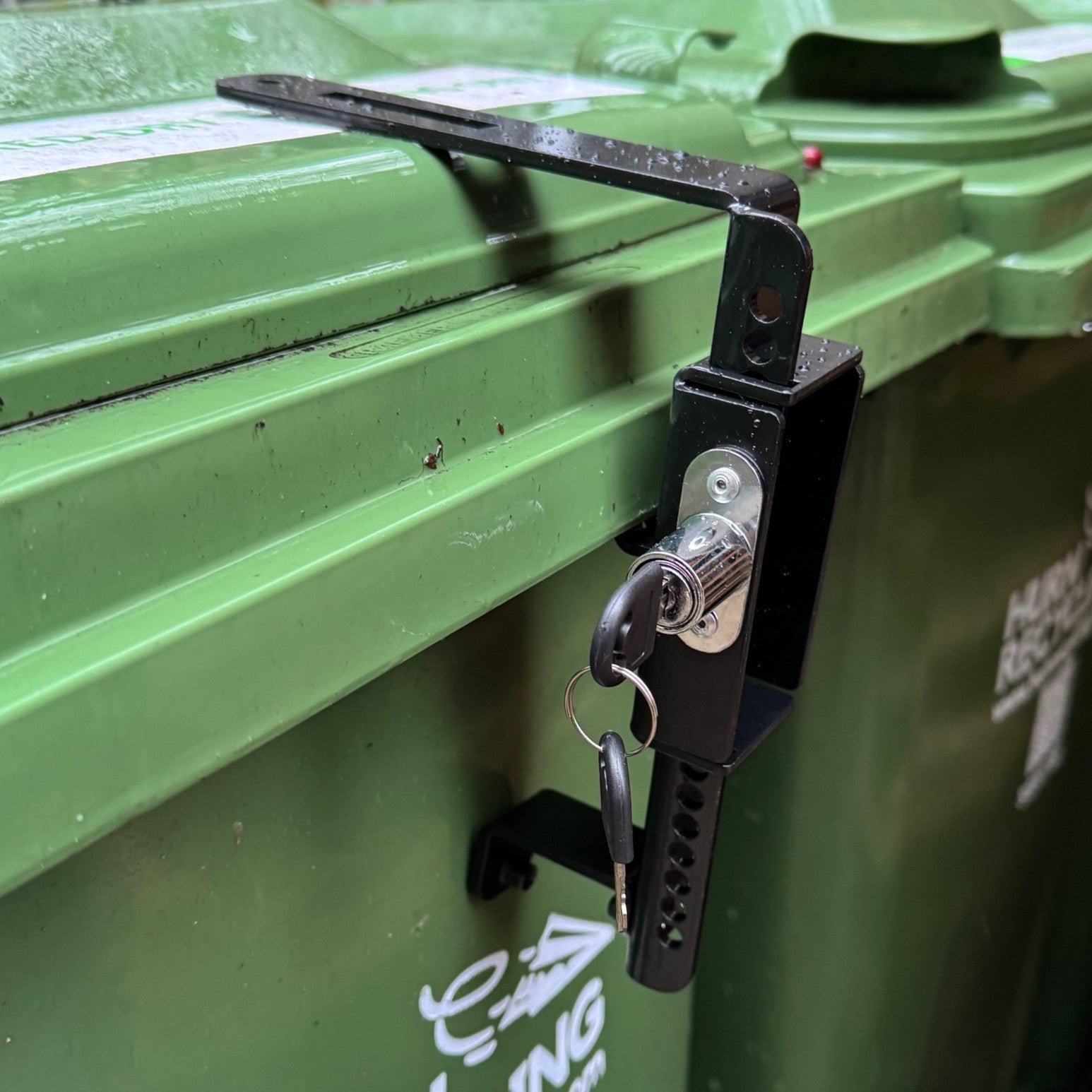 Wheelie Bin Metal Security Lock with Push Button Operation - Pack of 2