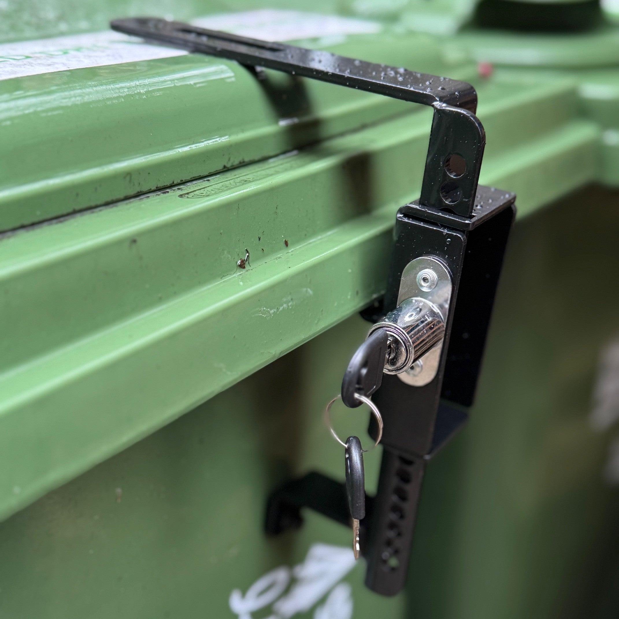 Wheelie Bin Metal Security Lock with Push Button Operation - Pack of 2