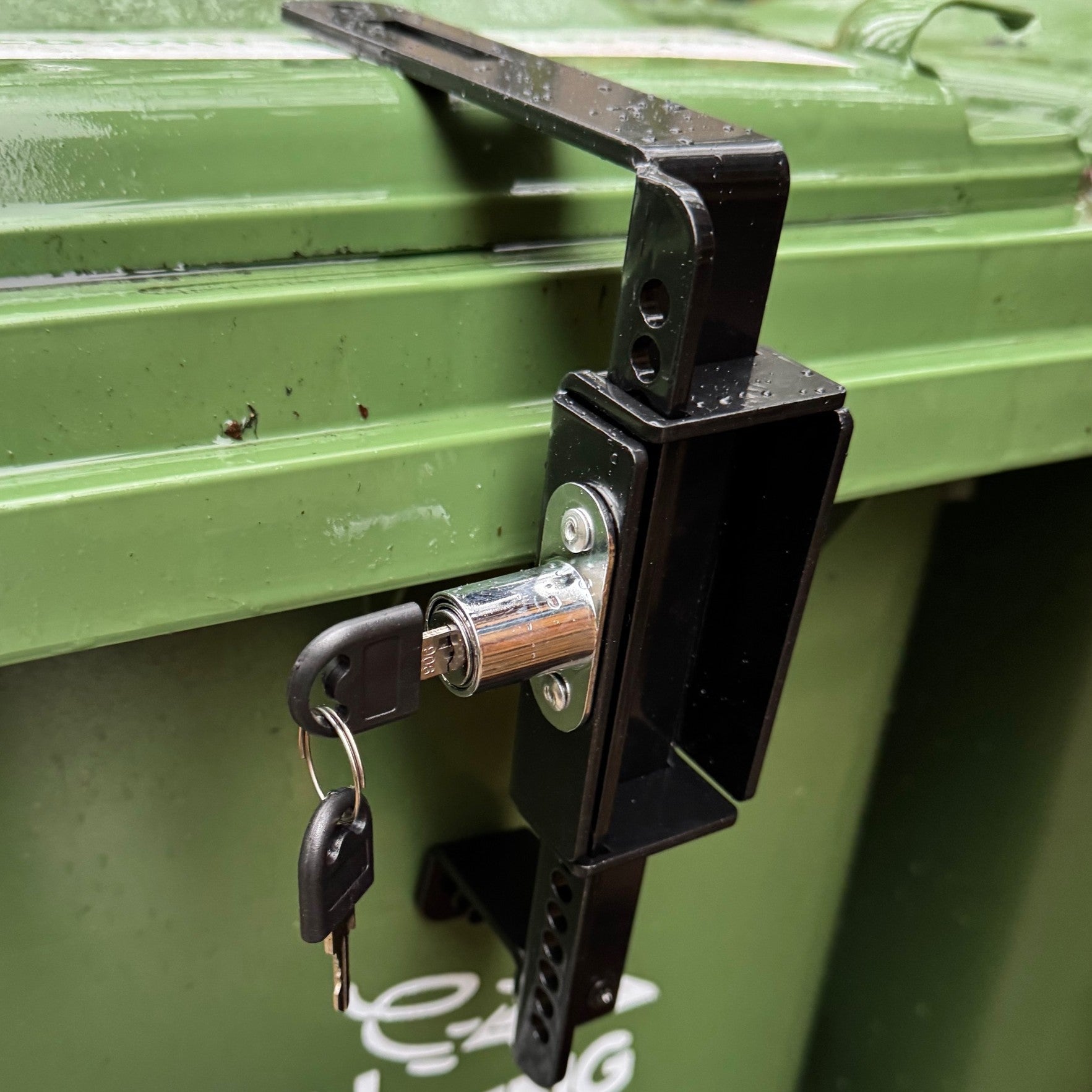 Wheelie Bin Metal Security Lock with Push Button Operation - Pack of 2