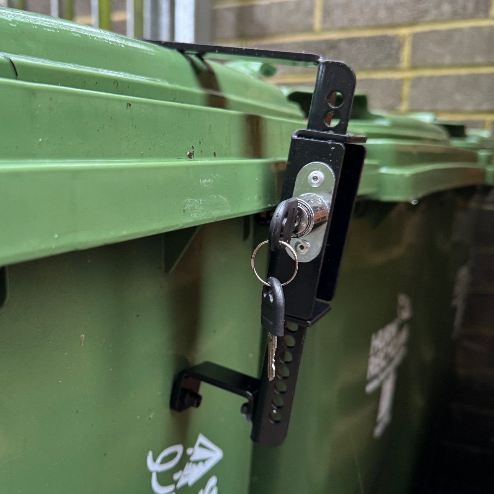 Wheelie Bin Metal Security Lock with Push Button Operation - Pack of 2