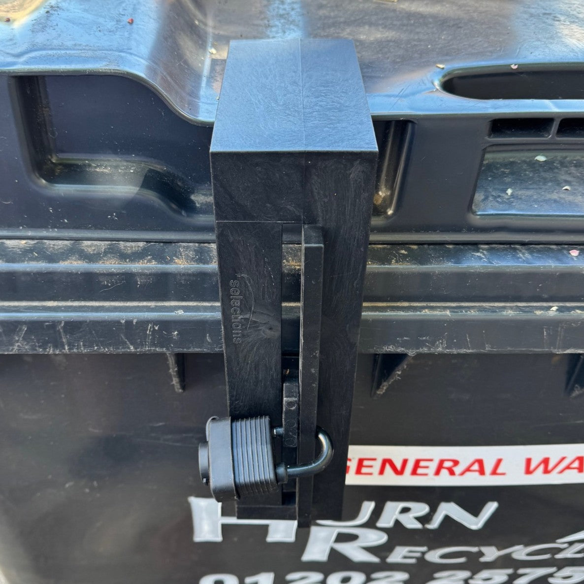 Wheelie Bin Tough Plastic Security Lock with Padlock - Pack of 2