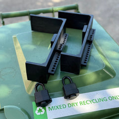 Wheelie Bin Tough Plastic Security Lock with Padlock - Pack of 2