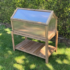Wooden Framed Polycarbonate Apex Cold Frame & Stand