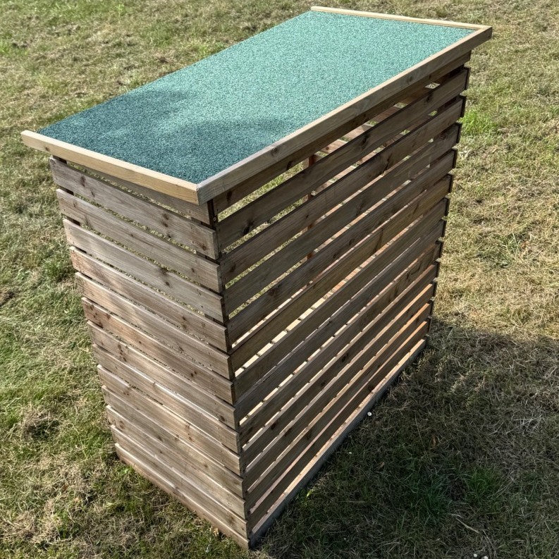 Wooden Log Store with Asphalt Roof