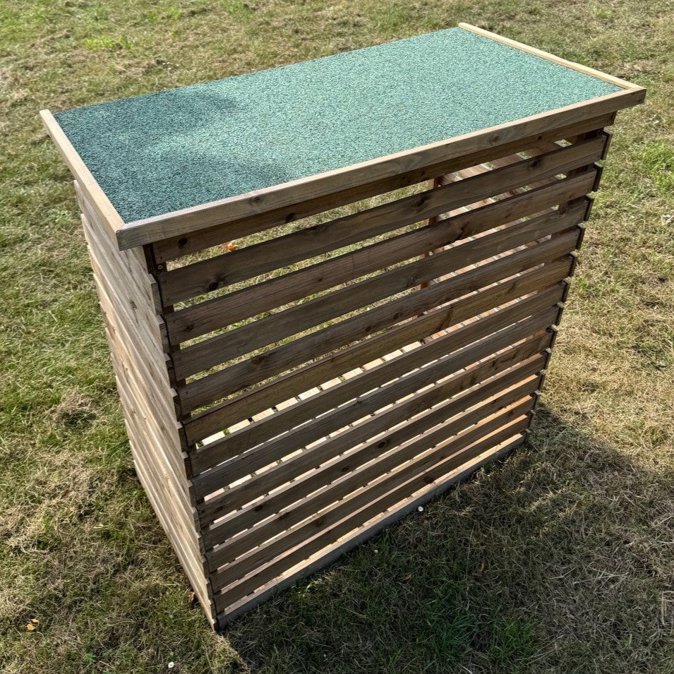 Wooden Log Store with Asphalt Roof