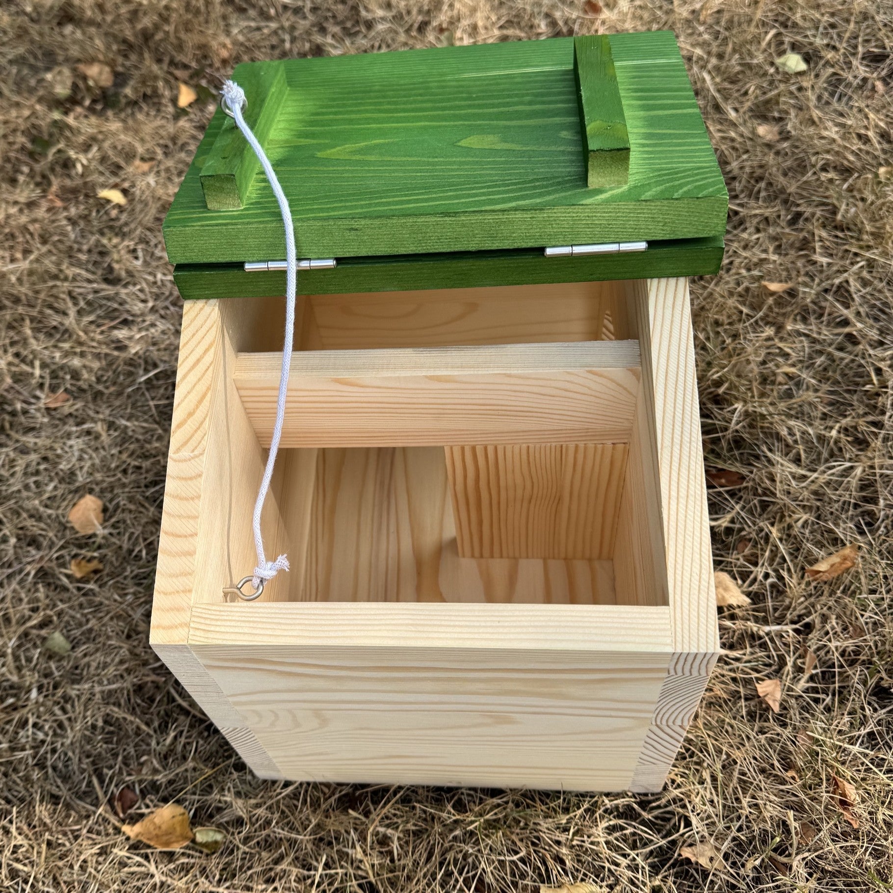 Premium Wooden Hedgehog House - Hinged Green Roof Hibernation Shelter