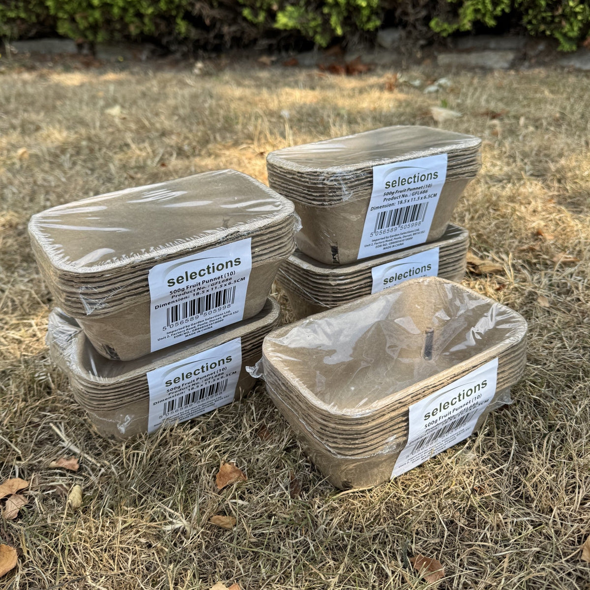 Paper Fibre 500g Fruit Punnet Storage Trays - Pack of 50