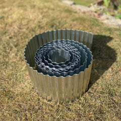 Galvanised Metal Corrugated Garden Lawn Edging (5m x 16.5cm) - 3 Rolls