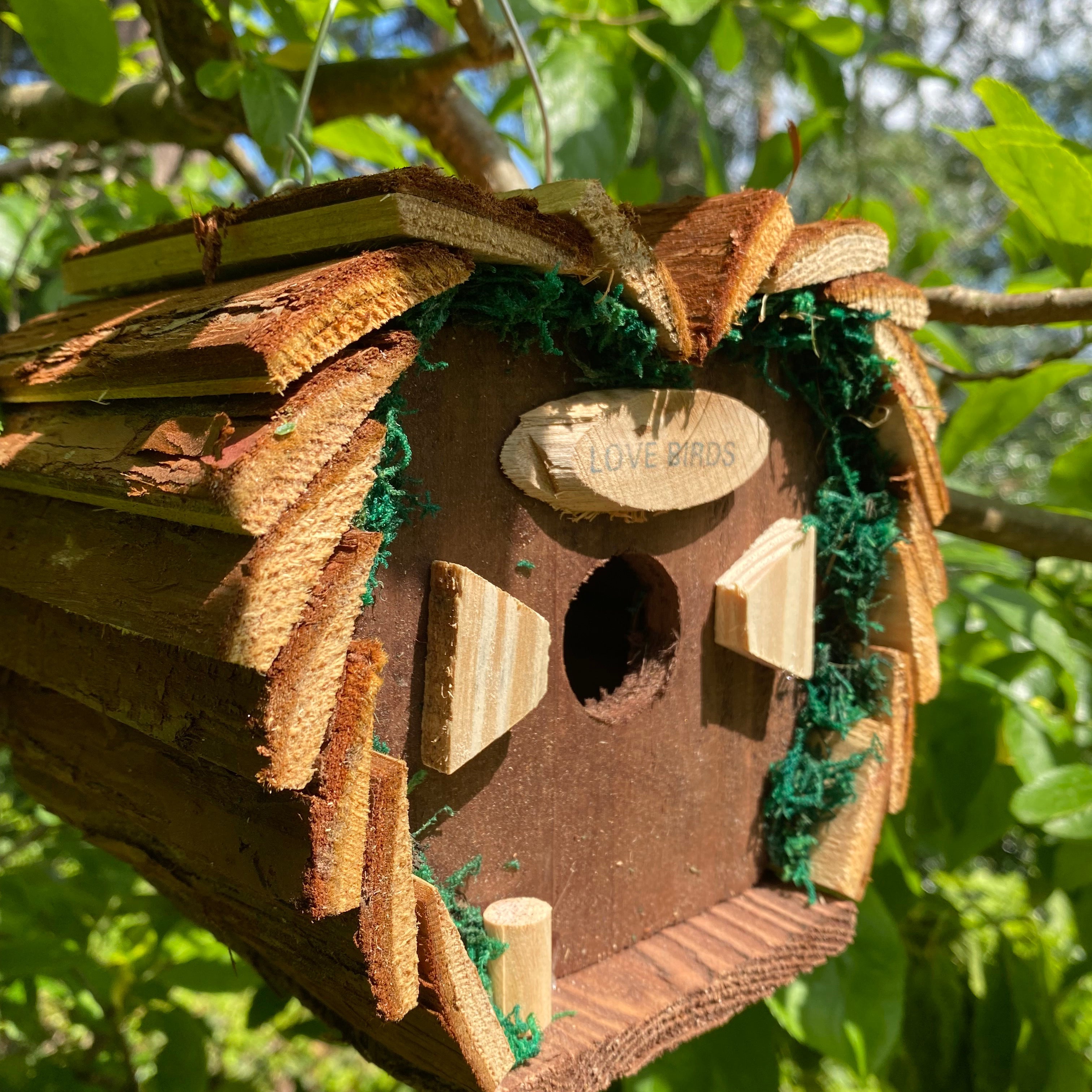 Hanging Wooden Love Bird Nest Box Birdhouse
