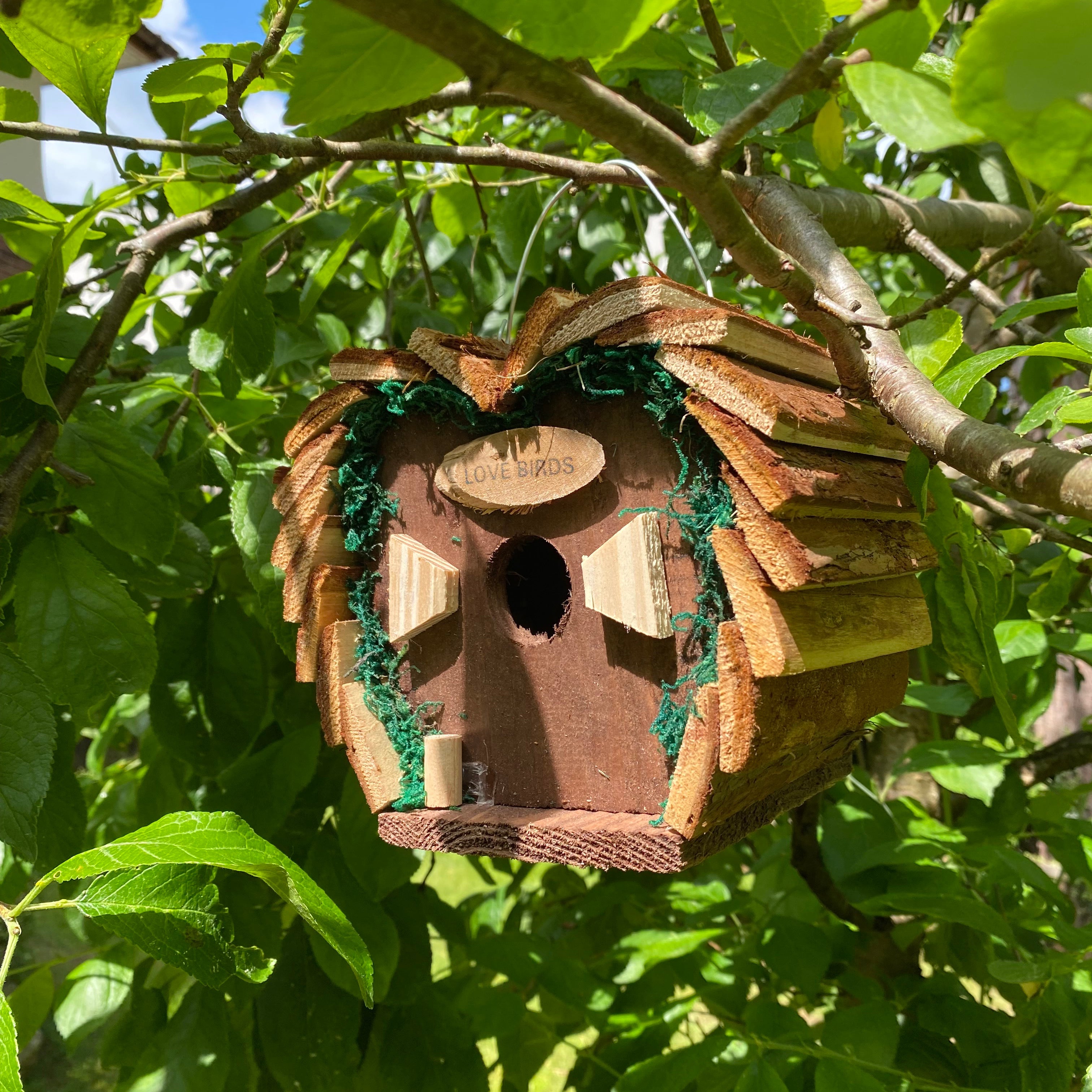 Hanging Wooden Love Bird Nest Box Birdhouse (Set of 3)