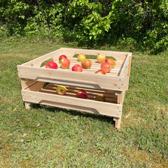 Traditional Wooden Apple Storage Tray Rack - Pack of 2