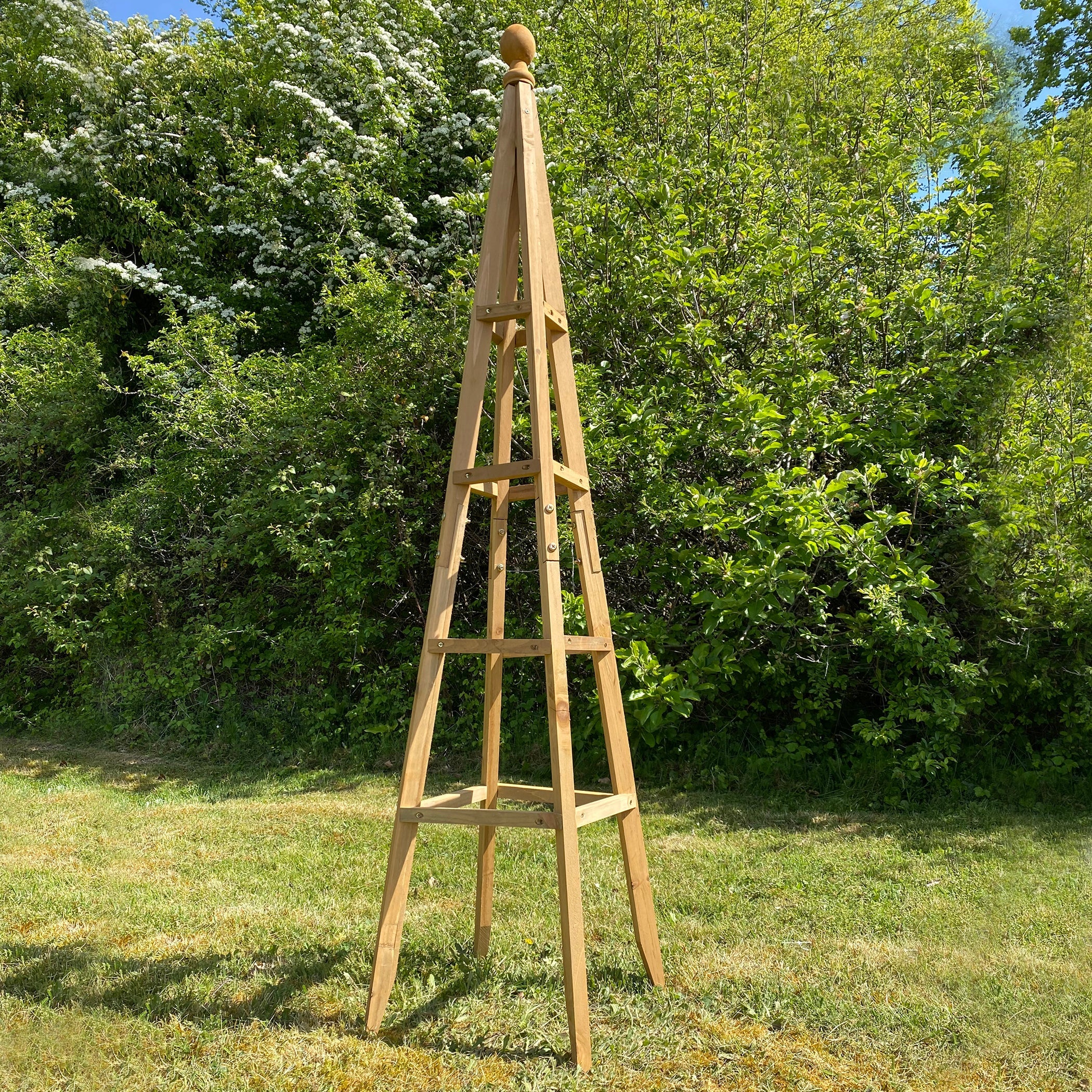 Wooden Garden Obelisk Plant Support for Climbers (1.5m tall)