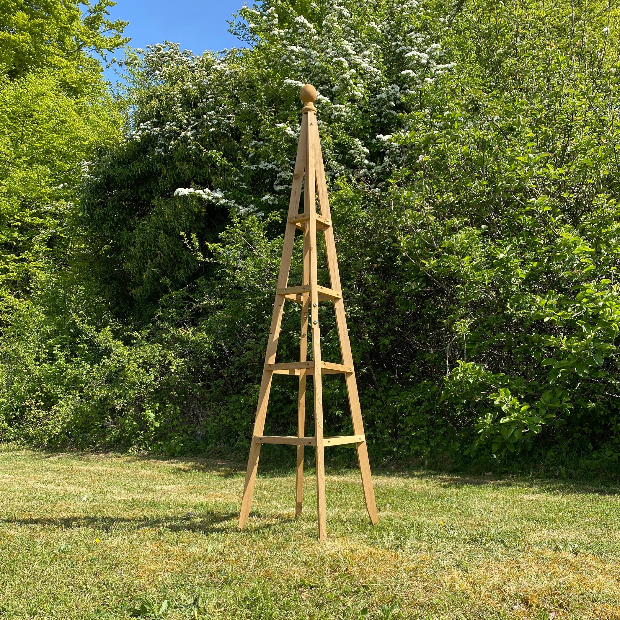 Wooden Garden Obelisk Plant Support for Climbers (1.5m tall)