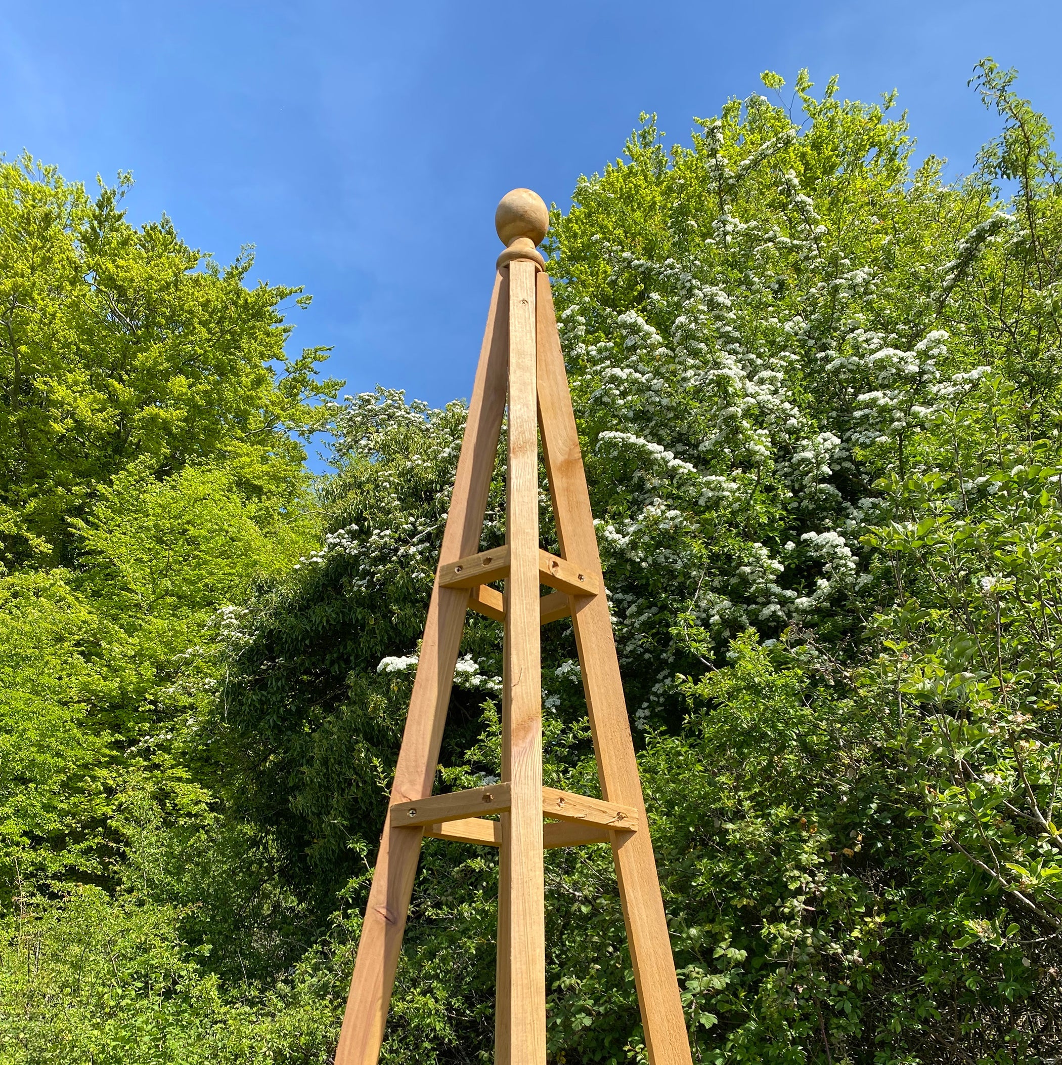 Wooden Garden Obelisk Plant Support for Climbers (1.9m tall)