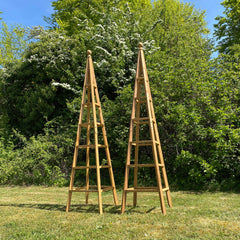Wooden Garden Obelisk Plant Support for Climbers (1.9m tall) - Pack of 2
