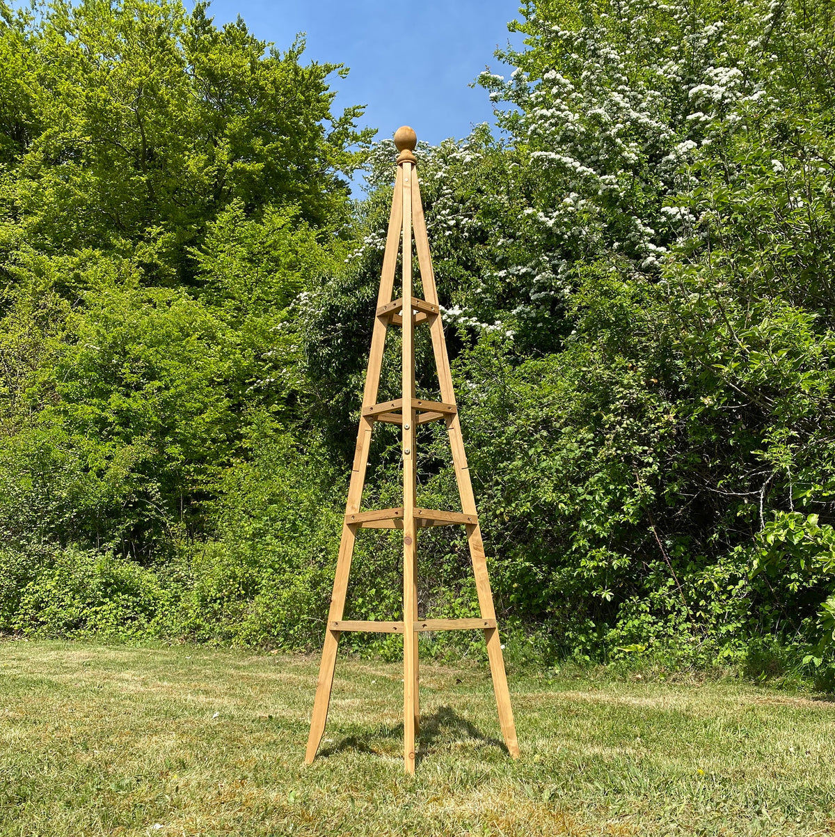 Wooden Garden Obelisk Plant Support for Climbers (1.5m tall)