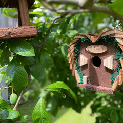 Hanging Wooden Bird Table Feeder & Love Bird Nest Box Set