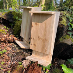 Wooden Bat Box House Rooster Nest with Landing Perch (Set of 2)