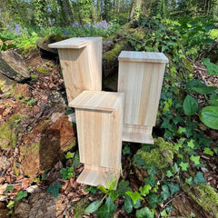 Wooden Bat Box House Rooster Nest with Landing Perch (Set of 3)