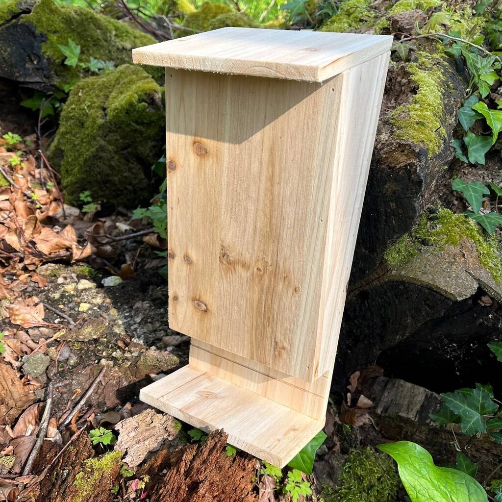Wooden Bat Box House Rooster Nest with Landing Perch
