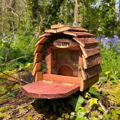 Wooden Hanging Garden Squirrel Feeder with Feeding Platform
